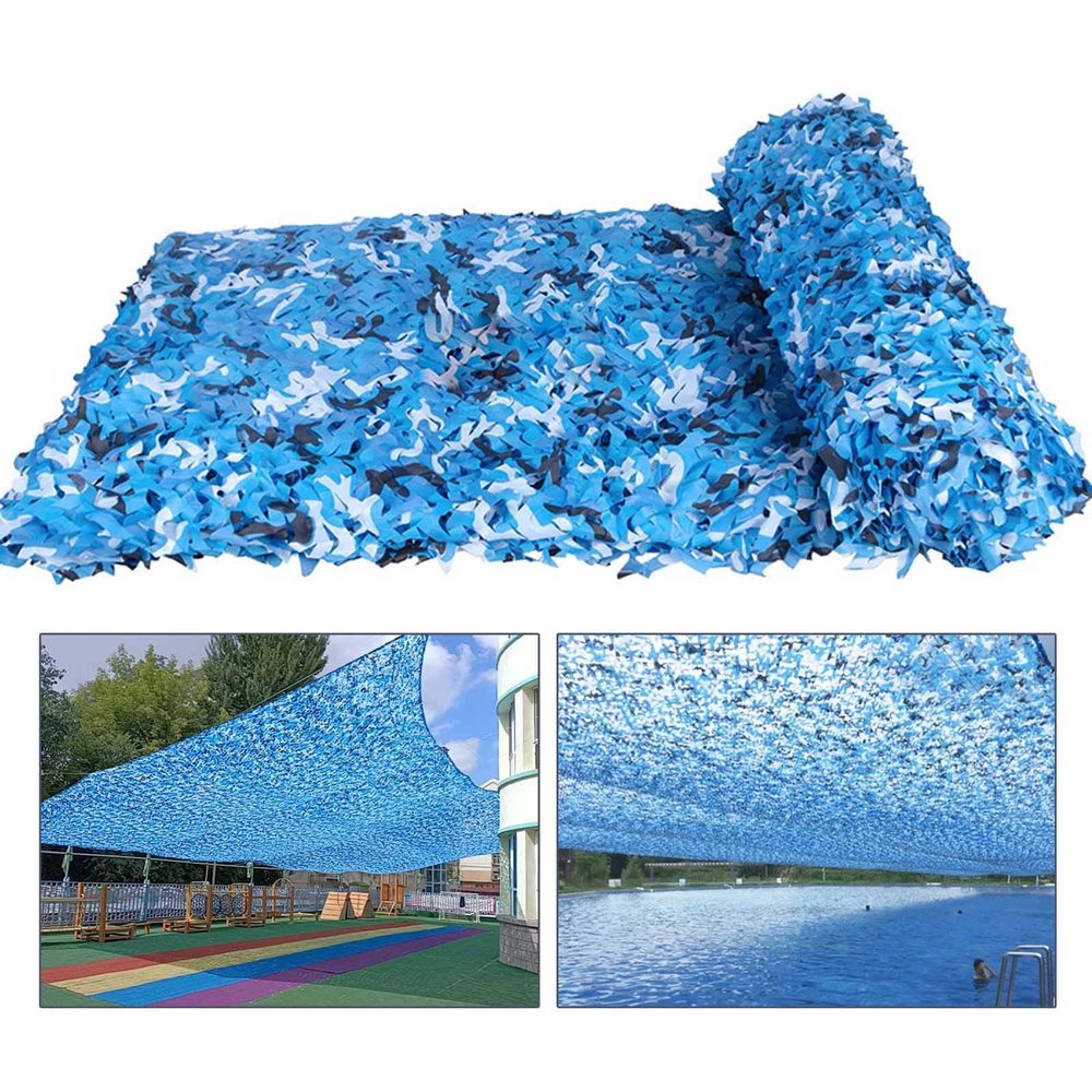 Suwooy Camo Netting for Hunting,Sunscreen Camouflage Net,Blue,Military Net,Decoration,Garden Pergola Patio Swimming Pool Shade Net,Oxford Cloth Camouflage Netting,Customizable,Blue-3x6m(9.8 * 19.7ft)