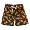 Aflyko Boys' Board Shorts Pizza Black Teens Swim Trunk Girls Beach Bathing Suit L view 1
