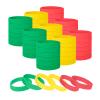 GOGO 60 PCS Silicone Bracelets for Men Women, Social Distancing Colored Wristbands - Red Yellow Green view 1