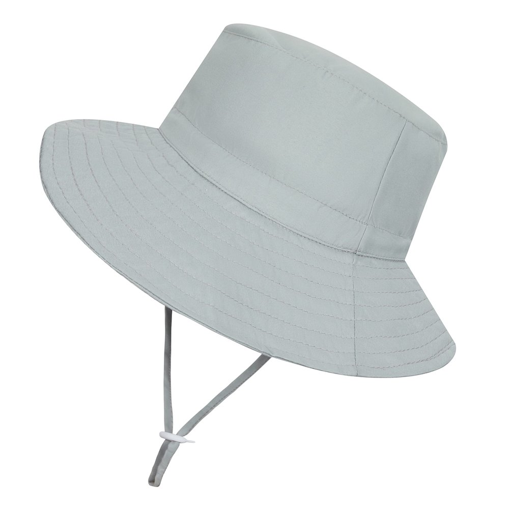 Baby Toddler Boy Bucket Hats Summer Sun Protective Kids Boys Beach Hats Wide Brim Outdoor Sun Hats for Baby Boys Girls Solid Gray 2-4 T