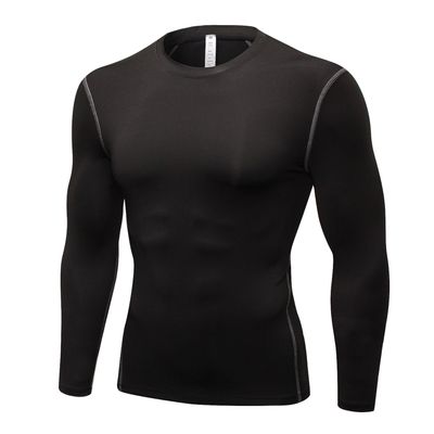 CARGFM Men's Long Sleeve Compression Shirts Gym Athletic Gym Undershirts Active Baselayer Sport Top Shirt Black