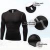 CARGFM Men's Long Sleeve Compression Shirts Gym Athletic Gym Undershirts Active Baselayer Sport Top Shirt Black view 2