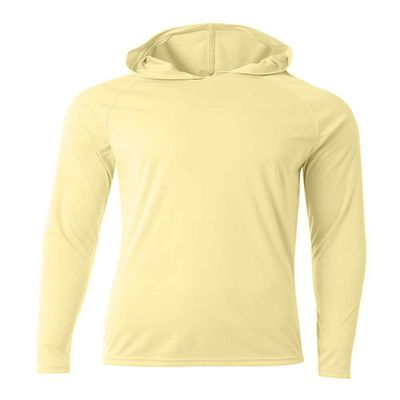 A4 Cooling Performance Hooded Long Sleeve T-Shirt - Light Yellow - XL