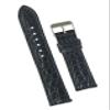 20mm Flat Black AIIigator Watch Band Quick Release Handmade Leather Watch Strap Slim Croc Replacement Wristband Men Stainless Steel Buckle, Christmas Father's Day Gift for Dad Son Husband DH-21-20MM view 1