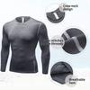 CARGFM Men's Long Sleeve Compression Shirts Gym Athletic Gym Undershirts Active Baselayer Sport Top Shirt Grey view 2