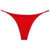 easyforever Women's Low Rise Thong Bikini Bottom High Cut Cheeky Brazilian Swimsuit Bottom Red Large view 1
