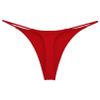 easyforever Women's Low Rise Thong Bikini Bottom High Cut Cheeky Brazilian Swimsuit Bottom Red Large view 2