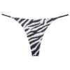 easyforever Women's Low Rise Thong Bikini Bottom High Cut Cheeky Brazilian Swimsuit Bottom Zebra-Stripe X-Large view 1
