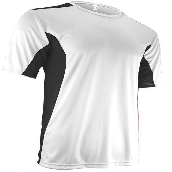 Epic Adult Color Block Performance Crew T-Shirt White/Black L