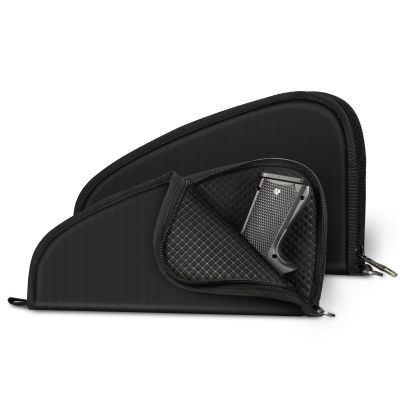 FINPAC Pistol Rug Case, Tactical Firearm Cover Soft Gun Storage Pouch with D-Ring & Padded Lining for Compact and Full-Size Handguns - [Only ONE Pistol Case] -Medium/Black