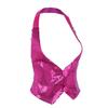 RUNQHUI Women's Shiny Sequins Halter Top Sleeveless Backless Vest Waistcoat Jazz Extreme Dancewear Rose One_Size view 2