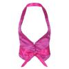 RUNQHUI Women's Shiny Sequins Halter Top Sleeveless Backless Vest Waistcoat Jazz Extreme Dancewear Rose One_Size view 3