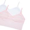 Maidenform Girl girls Seamless Ruched Crop Bra, Rose Quartz Stripe/White, Large view 2
