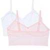 Maidenform Girl girls Seamless Ruched Crop Bra, Rose Quartz Stripe/White, Large view 3