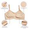 Maidenform Girl girls Seamless Ruched Crop Bra, Rose Quartz Stripe/White, Large view 4
