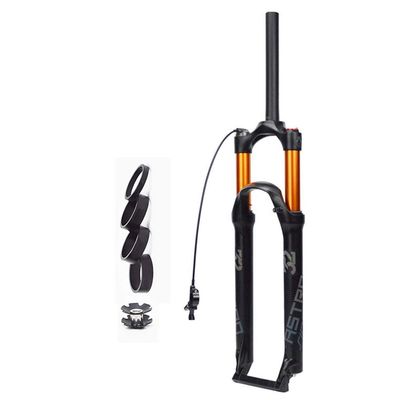 LYYCX Mountain Bike Front Fork 26/27.5/29 Inches, Manual Lockout Remote Lockout Air Suspension Fork - Black (Color : Straight Remote Lockout, Size : 29 inch)