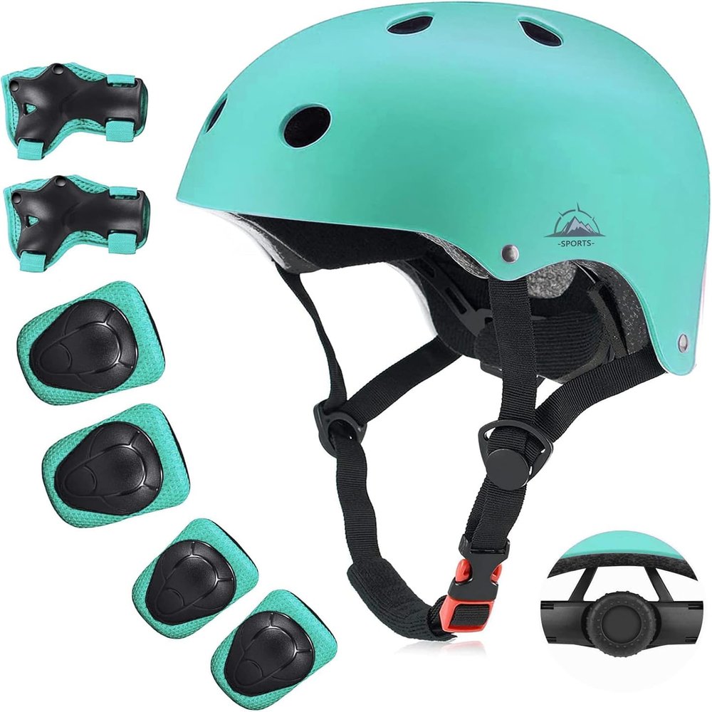 Kids Bike Helmet Set, CPSC Certified with Knee Pads Elbow Pads Wrist Guards,Adjustable Helmet for Ages 5-8-12-15 Toddler Kids&Youth,Bicycle Skateboarding Helmet Scooter Roller Skate