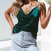 Silk Satin Top Tanks, Camiseta de tirantes Ajustable para Mujer (S, Green) view 2
