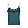 Silk Satin Top Tanks, Camiseta de tirantes Ajustable para Mujer (S, Green) view 4