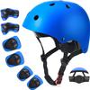 Kids Bike Helmet Set, CPSC Certified with Knee Pads Elbow Pads Wrist Guards,Adjustable Helmet for Ages 3-5-8-15 Toddler Kids&Youth,Bicycle Skateboarding (Bule, Small (3-9 Years)) view 1