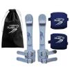 QALARO PRO Double Buckle Grips for Girls Gymnastics | Dowel Grips, 4" Navy Wristbands | Gymnastics Grips for Girls | Youth Bar Grips | Gymnastics Gloves view 1