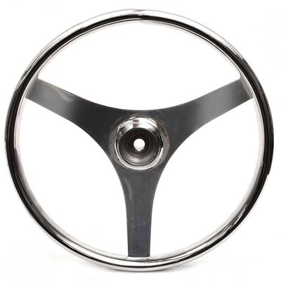 Stainless Boat Steering Wheel | 3 Spoke 15 1/4 Inch