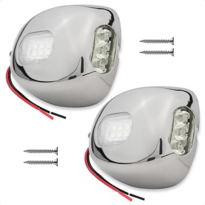 Five Oceans 2-Pack Marine LED Docking Lights, Waterproof IP66, Front & Side Lights for Pontoons, Fishing & Sport Boats, Daycruisers & Sportyachts - FO4600-M2