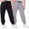 Sweet Hearts Girls Sweatpants - 2 Pack Soft Fleece Athletic Performance Jogger Girls Pants: Made in USA (Sizes 5-18), Size 10-12, Black/Heather Grey view 1