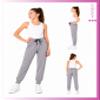 Sweet Hearts Girls Sweatpants - 2 Pack Soft Fleece Athletic Performance Jogger Girls Pants: Made in USA (Sizes 5-18), Size 10-12, Black/Heather Grey view 2