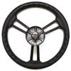 Boat Steering Wheel | 14 Inch Black Silver 3/4 Inch Keyway view 3