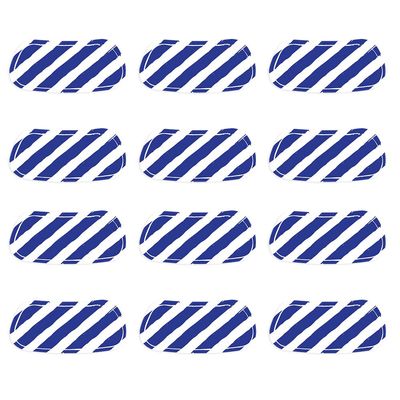 Anderson's Blue and White Diagonal Stripes EyeBlacks, 12 Pairs per Package, School Spirit, Spirit Gear, Sports Fan Gear, Football Cheerleader Accessories, Homecoming
