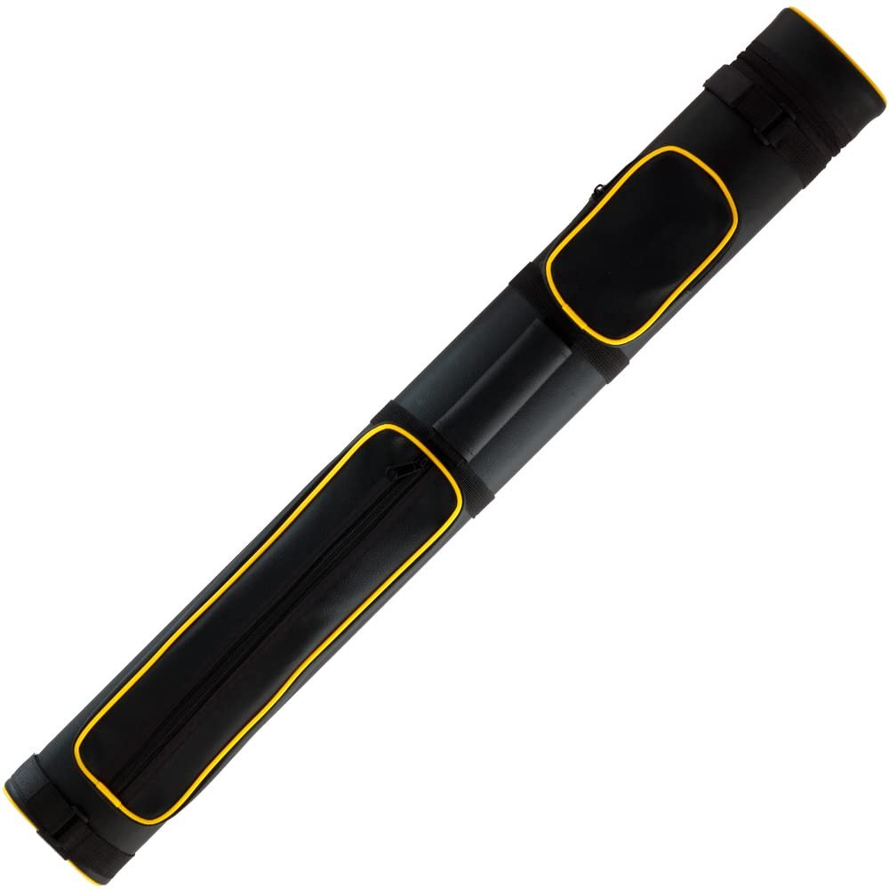 Action CueStix International Piping 2x2 Hard Pool Cue Carrying Case, Billiard Stick Case - ACP22 Yellow