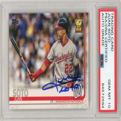Juan Soto 2019 Topps Series 1 Autograph Card #213 PSA/DNA 10