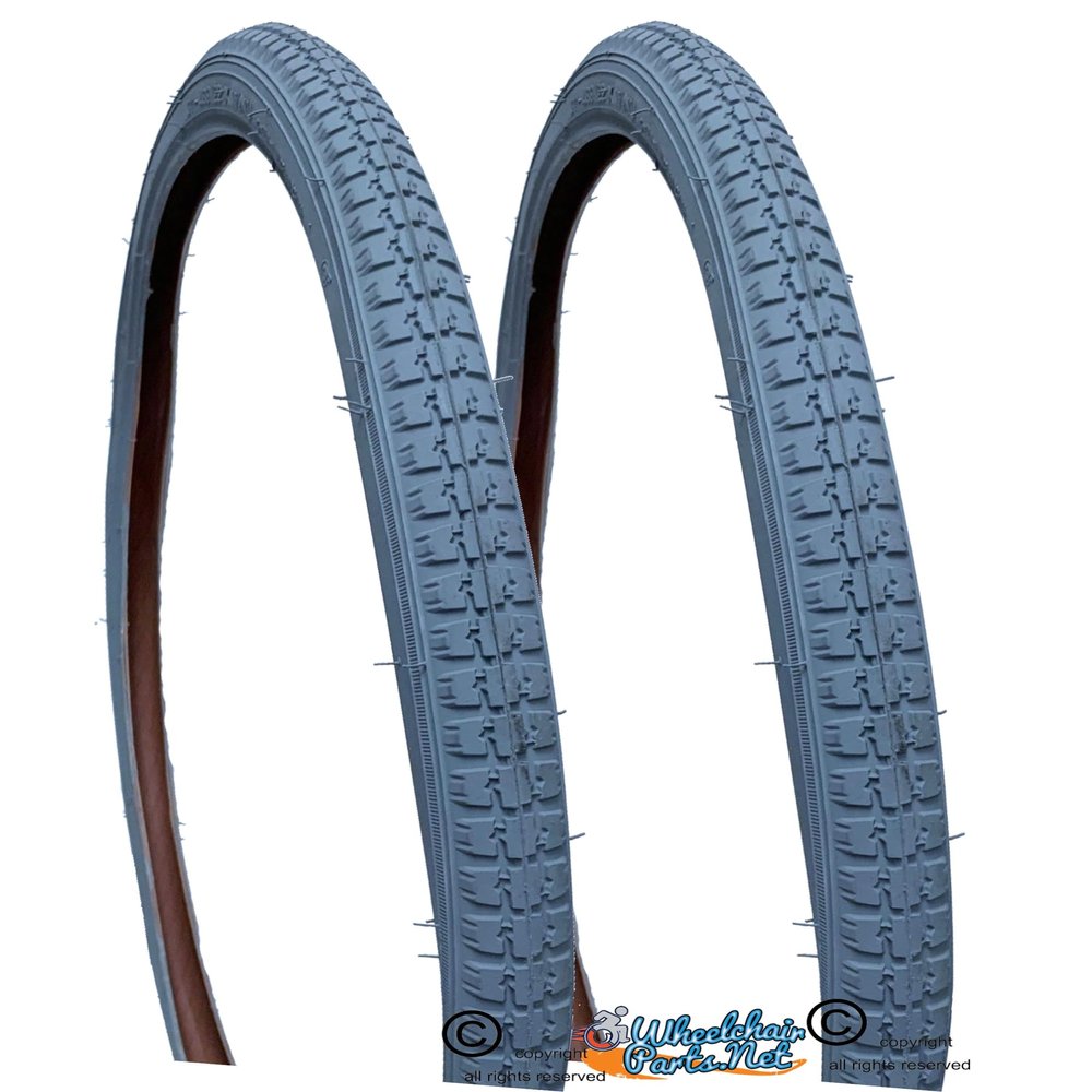 PR1MO 26 X 1 3/8'' (37-590) Wheelchair TIRE. Set of 2 (26'' Tires - No Tubes), Light Grey