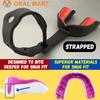 Oral Mart Black/Red Strapped Youth Mouth Guard for Kids - Sports Mouthguard with Connected Strap for Football, Ice Hockey, Lacrosse, Taekwondo view 3