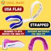 Oral Mart USA Flag Strapped Youth Mouth Guard for Kids - American Flag Sports Mouthguard with Connected Strap for Ice Hockey, Football, Lacrosse, Taekwondo view 3