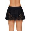 Womens Lace Crochet Skirted Bikini Coverup Net Hollow Out Beach Pants Sexy Swimsuit Flowy Cover Up Shorts Black view 2