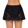 Womens Lace Crochet Skirted Bikini Coverup Net Hollow Out Beach Pants Sexy Swimsuit Flowy Cover Up Shorts Black view 4