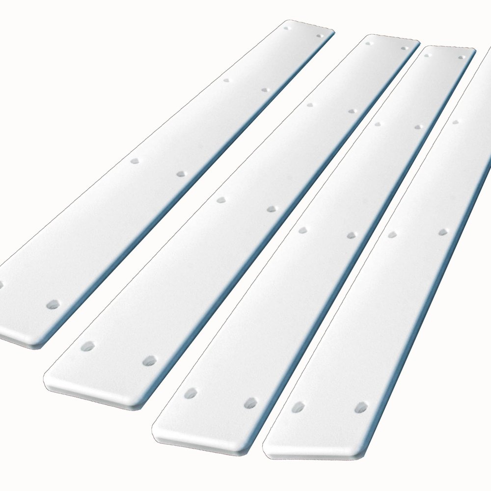 Surfix Wide Bunk Glides, Stainless Steel Screws, Slotted Pockets, Rounded Edges, Made in USA (4" x 36" (4))