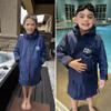COR Surf Swim Parka for Youth and Adults | Heavy-Duty Towel-Lined Weatherproof Swimming Jacket for Men, Women, and Kids (Blue 4-8 Years) view 2