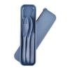 Reusable Cutlery with Case, Portable Dark Utensils Set for Adults, Tableware Camping Utensils for Kitchens, Dishwasher Safe (Dark blue) view 1