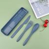 Reusable Cutlery with Case, Portable Dark Utensils Set for Adults, Tableware Camping Utensils for Kitchens, Dishwasher Safe (Dark blue) view 4
