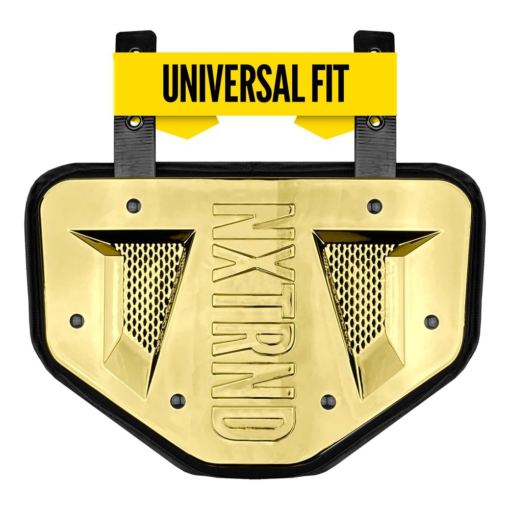 Nxtrnd Football Back Plate, Professional Football Backplates for Shoulder Pads, for Adult & Youth (Chrome Gold, Adult)