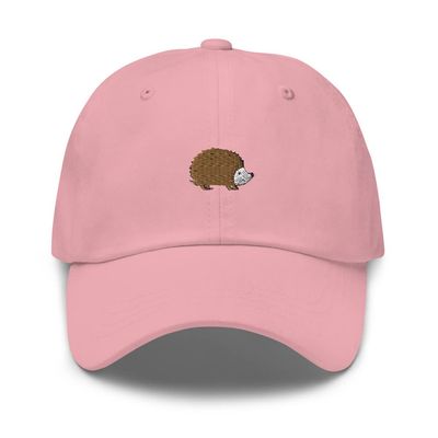 Hedgehog hat, Embroidered Hedgehog hat Adult, Baseball hat, Hedgehog Gifts for Hedgehog Lovers. Pink