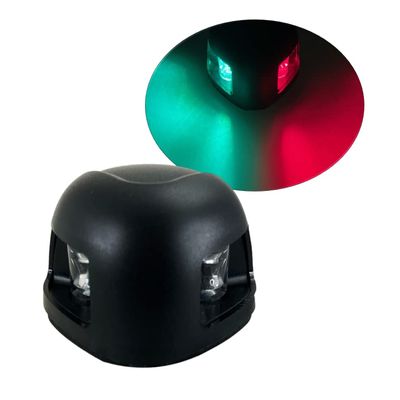 Pactrade Marine Boat Horizontal Mount Navigation Green Red Light 2NM LED IP:66 20m 112.5 Degrees Each DC12V/2W Black Plastic PC Housing (Combination Bow Light)