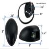 Pactrade Marine Boat Horizontal Mount Navigation Green Red Light 2NM LED IP:66 20m 112.5 Degrees Each DC12V/2W Black Plastic PC Housing (Combination Bow Light) view 2