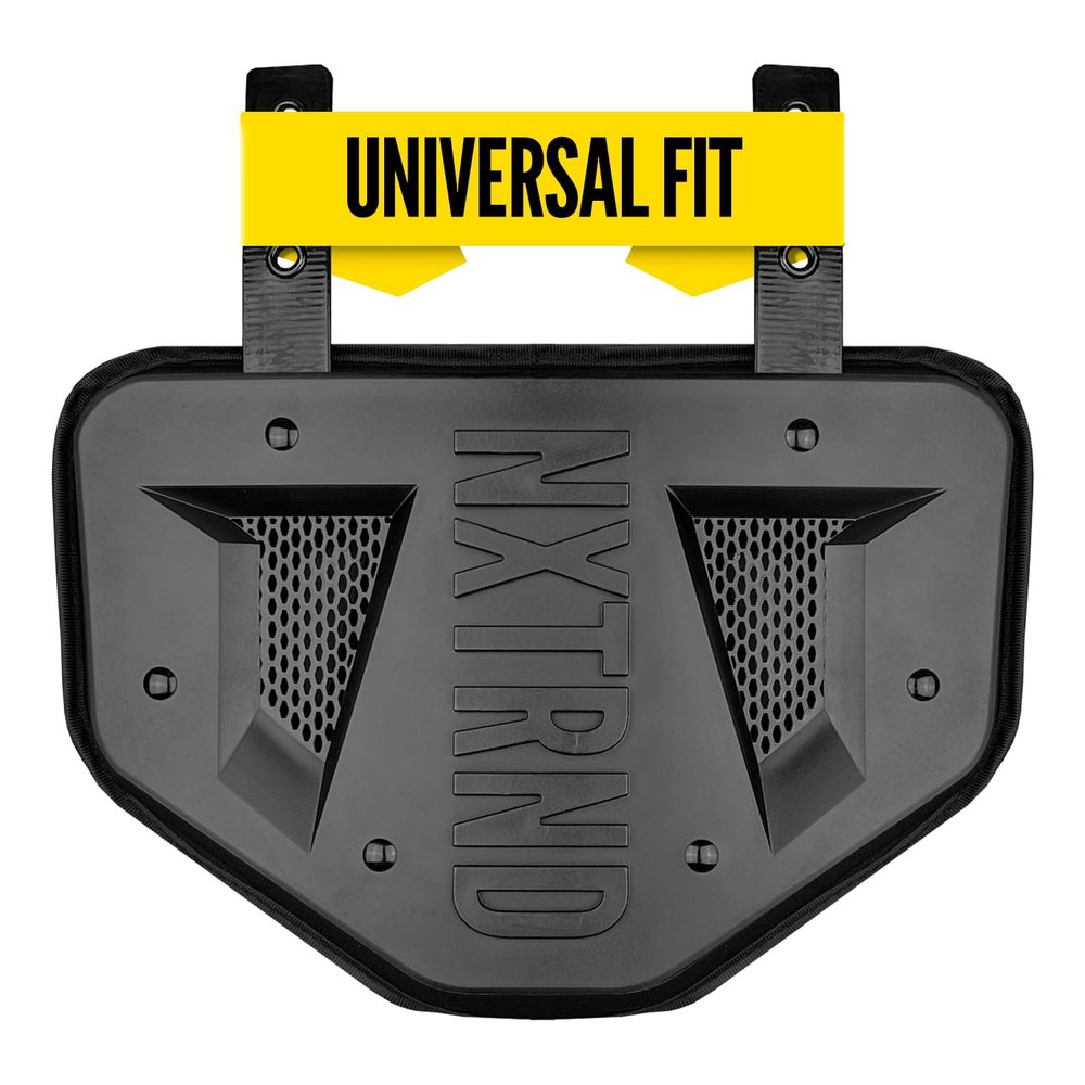 Nxtrnd Football Back Plate, Professional Football Backplates for Shoulder Pads, for Adult & Youth (Black, Adult)