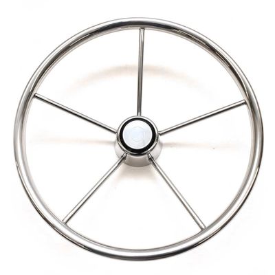 Boat Destroyer Steering Wheel | 5-Spoke 15 1/4 Inch Stainless