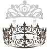 MTLEE 2 Pcs King and Queen Crowns for Men Women Metal Crystal Royal Tiara Crown for Homecoming Princess Bridegroom Bride Wedding Halloween(Gray and Silver, Glitter Style) view 1