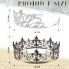 MTLEE 2 Pcs King and Queen Crowns for Men Women Metal Crystal Royal Tiara Crown for Homecoming Princess Bridegroom Bride Wedding Halloween(Gray and Silver, Glitter Style) view 3